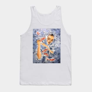 Woman with koi fish Tank Top